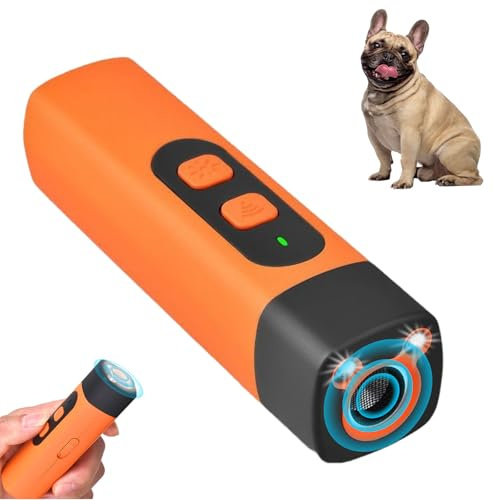 Calenxy 3 Modi Anti Bell Gerät Hunde, Ultraschall Hundeabwehr, Wiederaufladbar Antibell Ultraschall Gerät mit LED-Taschenlampe für Kleine Große Hunde Innen Außenbereich Hund