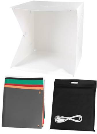 Gatuida Mini Tente Photo LED 40 CM Pliable Double Éclairage Réglable 6 Fonds Photographiques Colorés Boîte Lumière Portable pour Studio Photo et Photographie de Produits