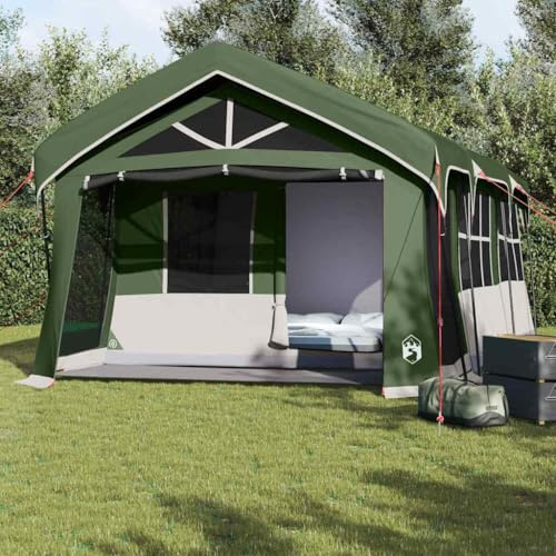 Genérico Tienda Familiar con Techo Verde y 620 x 322 x 240 cm Poliéster,Deportes,Actividades al Aire Libre,Camping y Senderismo,Tiendas de campaña,4100697