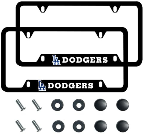 2Pack for Dodgers Fans License Plate Frames, Exclusive for Fans! Suitable for 2 Packs of Front and Rear Car Labels (5-DQ)