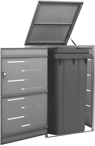 Abri pour Poubelle 69x77,5x112,5 cm INOX,Maison & Jardin,Produits ménagers,Accessoires pour conteneurs à déchets,Cache-conteneurs à déchets,149554