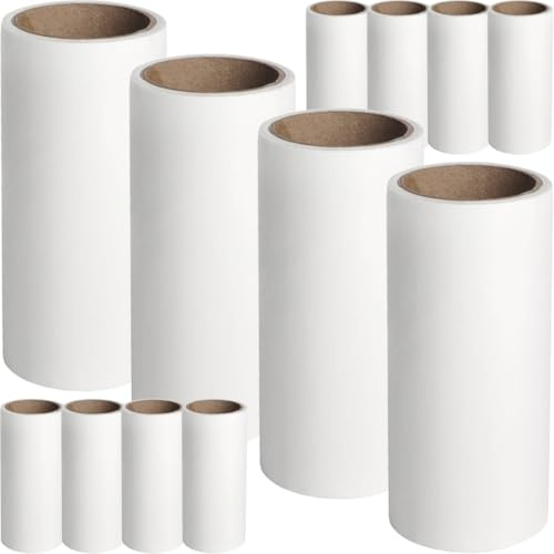 Kisangel Rodillo Quitapelusas 40 Stickers por Rollo Portátil Adhesivo de 12 Piezas de Color Claro para Limpieza de Ropa y Ropa de Cama