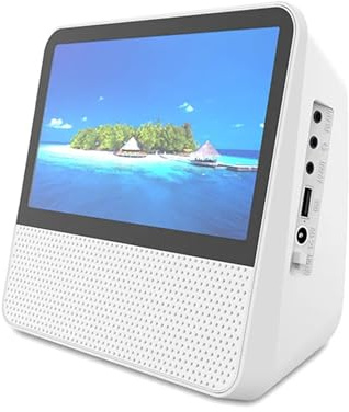 Bärbar DVD-spelare, Multifunktionell bärbar Bluetooth-spelare 7-tums 1080P High-Definition-skärm dubbla högtalare