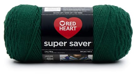 Red Heart Super Saver Yarn-Hunter Green, Acrylic, 11.67 x 27.4 x 11.67 cm