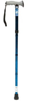 DRIVE DEVILBISS HEALTHCARE Gel Handle Folding Walking Stick Cane Blue Crackle Shaft