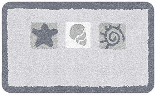Kleine Wolke 4581158225 Beach Badteppich Polyacryl weiß, weiß, 55 x 65 cm