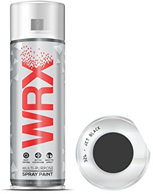 WRX Spray Paint - Gloss Black - 400 ml Quality Brilliant Colours Perfect Finish Brilliant All Purpose Interior/Exterior, Art, Crafts, Auto, Home Furniture, Garden, Radiator Paint 400ml