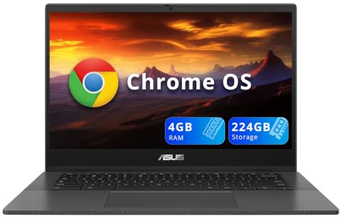 ASUS Chromebook CM1402 Laptop antirreflejos FHD de 14 pulgadas, MediaTek Kompanio 520, 4GB LPDDR4X, 64GB eMMC, cámara web, WiFi 6, Bluetooth, Chrome OS, Gravity Gray, tarjeta USB Hotface de 128 GB