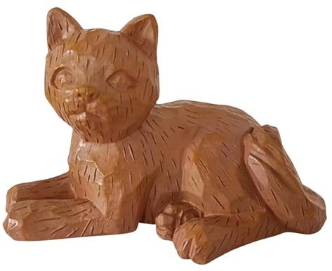 Katzenstatue, Garten-Dekoration, Outdoor-Statue, Kunstharz-Tierskulptur mit charmanten Details, 14 x 9 x 9 cm, Frühlings-Heimakzent für, Tisch, Tablett