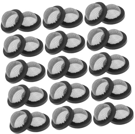 UKCOCO 30pcs Stainless Steel Mesh Garden Hose Filter Washers 3/4 Inch Shower Hose Connector Rubber Sealing Flat Washers for Handheld Shower Heads and Washing Machine Pipe Connectors