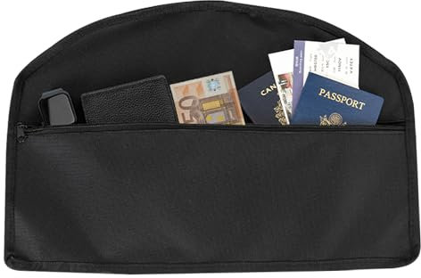 Gxdamxz Cassaforte Tascabile Nascosto con Cerniera Scomparto Segreto per Oggetti Valore, Nascondigli Soldi per Casa Viaggio, Stash Safe, Nero