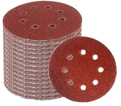 Papier de verre humide et sec, Lot de 50 disques abrasifs en oxyde d'aluminium 8 trous 125 mm 5 pouces, grain 40-2000(1000 Grit)
