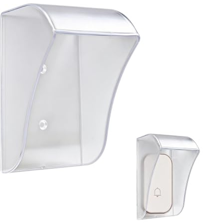 Copertura Impermeabile per Campanello,Copertura antipioggia in PC trasparente per campanelli (viti incluse), adatta per pulsanti di campanelli, campanelli wireless e campanelli da esterno