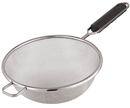 Paderno World Cuisine 10-1/4-tums rund sil i rostfritt stål med ABS-handtag