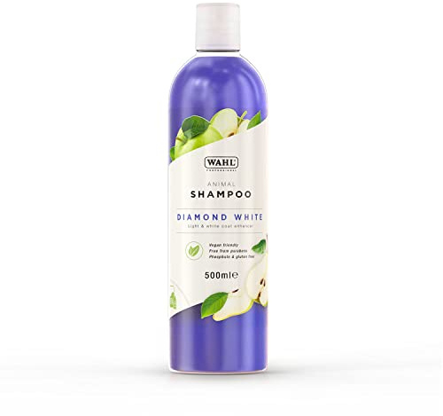 WAHL Diamond White Animal Shampoo - 500 ml, Esaltatore di mantelli chiari e bianchi, concentrato 15:1, vegano, senza parabeni