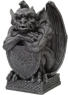 Medieval Gargouille avec bouclier de la statue résine 16,5 cm