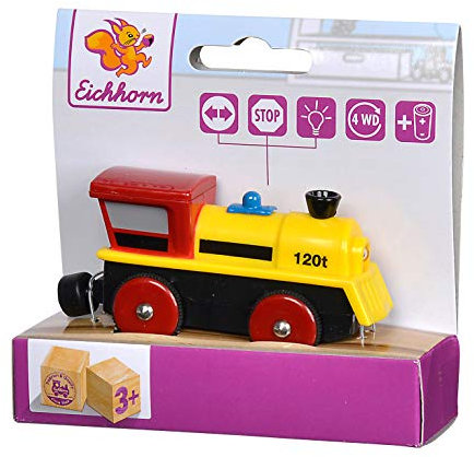 Eichhorn 1885 100001301 - Bahn, E-Lok 10,5 cm, mit 4-Radantrieb und vier Funktionen, inkl. Batterien 60 min. Laufzeit