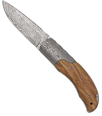 Haller Damast-Taschenmesser Olivenholzgriff, 42970