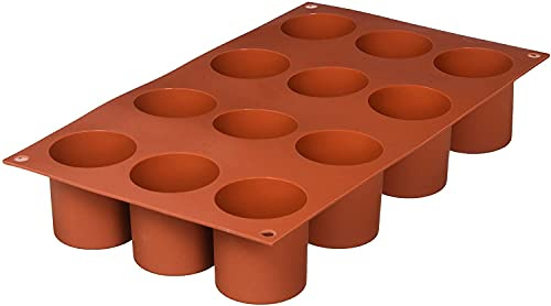 Silikomart SF098 Moule à gâteau cylindrique en Silicone Terre Cuite 48 mm, Terracotta