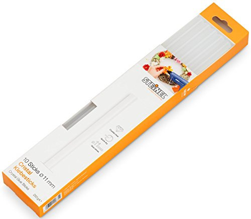 Steinel 006754 Barras de Pegamento Cristal Ø 11 mm, Termopegamento Universal Cristal, Barritas de Pegamento Universal Transparente para Manualidades y Decoraciones, 10 Unidades, 250 mm, 250 g