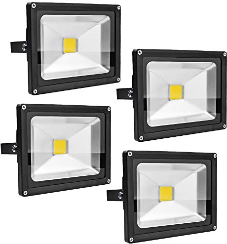4X Focos LED Exterior 20W,Blanco Frio Proyector Reflector de Pared,Iluminación Exterior IP65 Resistente al Agua