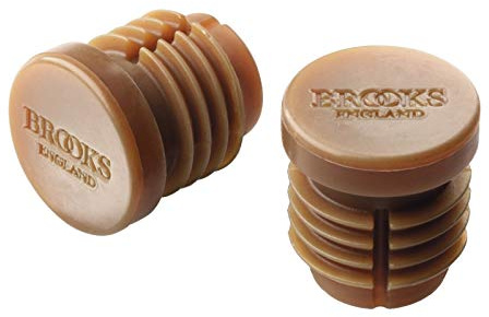 Brooks Fahrrad Lenker Endstopfen Cambium Griffe Rubber Plug Grip Gummi Kappen 2 Stück Set, BYB37, Farbe braun