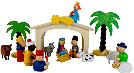Inware 22094 - Weihnachtskrippe aus Holz
