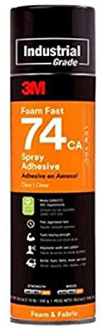 3M Adesivo Spray 74 Colla Spray per Tappezzeria e Schiume, Permanente, 500 ml, 1 Pezzo