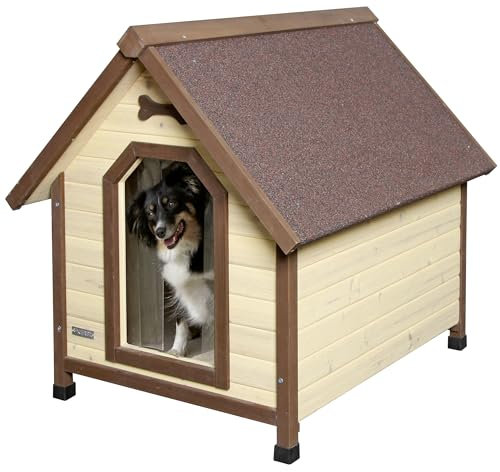 Kerbl Pet Hundehütte 4-Seasons, Hundehaus, 100x83x94cm, Holz, Kunststoff, Hunde, wetterfestes Dach, wärme- und kälteisoliert