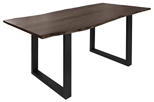MASSIVMOEBEL24.DE Esstisch Akazie grau lackiert Freeform | 140x90x76 cm (BxTxH)46kgModernzerlegtvollmassivMASSIVMOEBEL24.DE