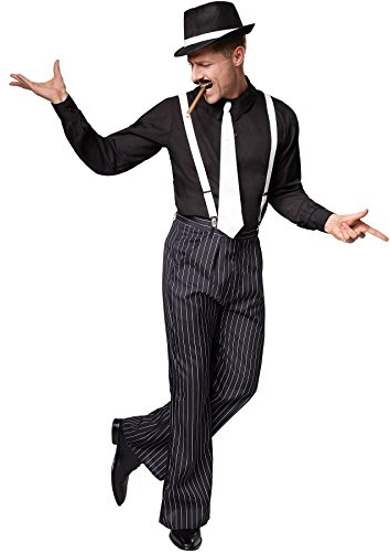 tectake 20er Jahre Faschingskostüme Männer, Kostüm Herren sexy Charleston, Casino, Gangster Karneval Kostüm Herren, Mafia Kostüm Herren, mit 20er Jahre Accessoires Hosenträger Herren