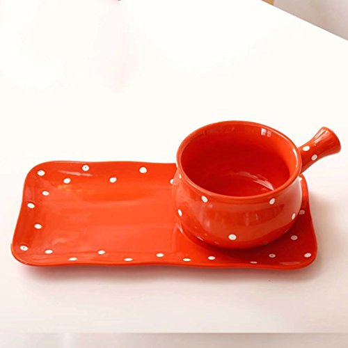 Gute Schüssel Zhao SHOP-5in Porzellanschale 600ml Backform mit Griff für Restaurant Home Breakfast Desserts
