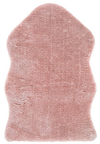 andiamo Teppich Lambskin - Kunstfell - flauschiger Teppich Schlafzimmer - geeignet als Bettvorleger Schlafzimmer oder als Fellteppich Wohnzimmer - Lammfellimitat pflegeleicht 55 x 80 cm rosa