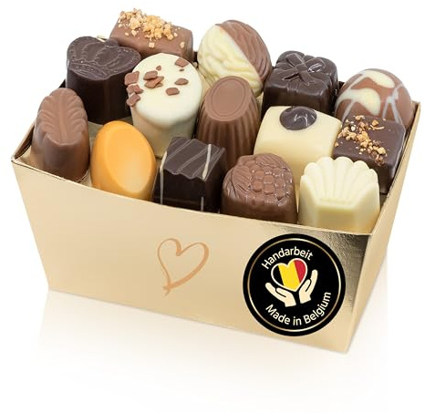 ePralinchen handverarbeitete belgische Luxus-Pralinen | Premium Edition 500g | klassische Pralinenmischung mit Nuss, Frucht, Karamell uvm. | mit Alkohol | köstliche Schokolade made in Belgium