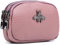 Porte-Monnaie en Cuir véritable pour Femme - Double Zipper Bee Change Pouch Wallet Card Holder Porte-Monnaie Mini Simple Cute Coin Pocket utile pour Les Femmes (Rose)