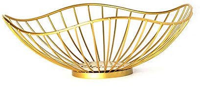 HARLIANGXY - Cesta de frutas de metal para encimera - Fruteras, cuencos de frutas dorados, estilo vintage, mantiene frutas y verduras frescas