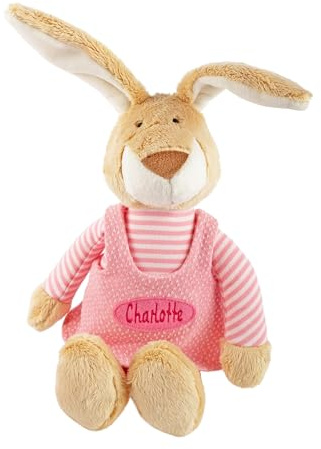 Sigikid Stofftier Kuschelfreund Hase rosa mit Namen – Geschenk zur Geburt