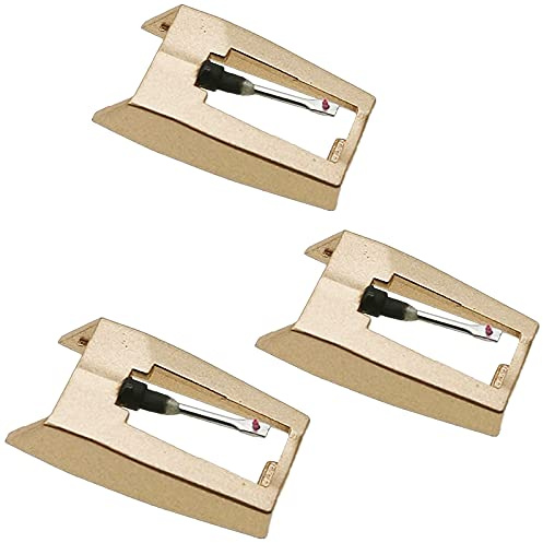 Record Player Needle, Upgraded Golden Record Needles Stylus Replacement for Crosley Victrola Jensen Turntable, Vinyl Record Player, Phonograph(Pack of 3)
