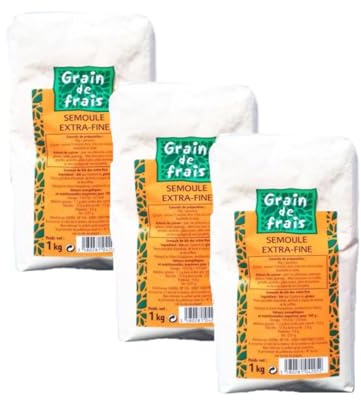 Lot 3x Semoule extra fine - Grain de Frais - paquet 1kg
