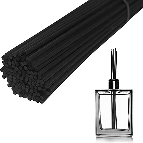 Rattanstäbchen Raumduft Stäbchen 150 Stück Diffusor Stöcke Natürlicher Fasern ätherisches Reed Sticks Öl Aroma (24cm*3mm, Schwarz)