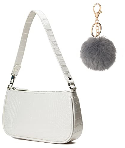 Camilife Handtasche Damen Vintage, Umhängetasche mit Schickem Krokoprägung-Druck, Kleine Umhängetasche Damen,Damen Schultertasche,Frau Vintage Shoulder Mini Bag