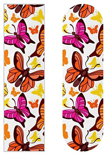 Skateboard-Griptape mit Schmetterlings-Design, Schleifpapier, Longboard-Aufkleber, Scooter, Deck, Sandpapier, 2 Stück