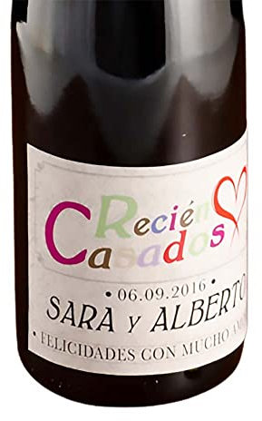 Etiqueta personalizada de 'Recién Casados' para vinos