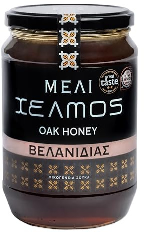 Helmos Miel Griega de Roble 950 g | Sabor Intenso y Robusto con Notas de Caramelo, Miel Natural de Grecia