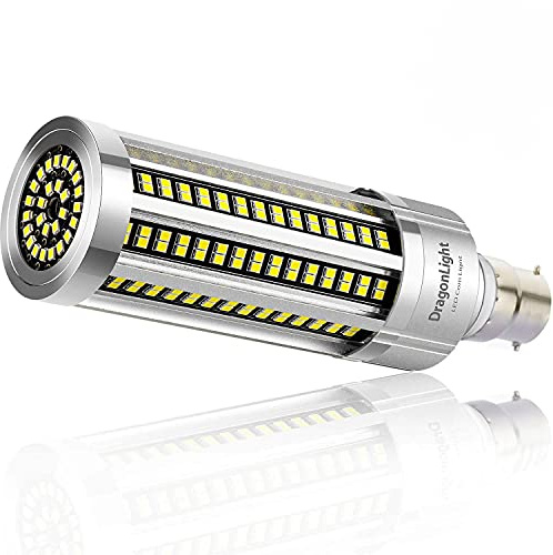 DragonLight 54W Super Bright Corn LED Light Bulb Fanless(400 Watt Equivalent) - B22 Bayonet Cap LED Lamp 6000K Daylight 6,500 Lumens for Residential and Commercial Ceiling Lighting