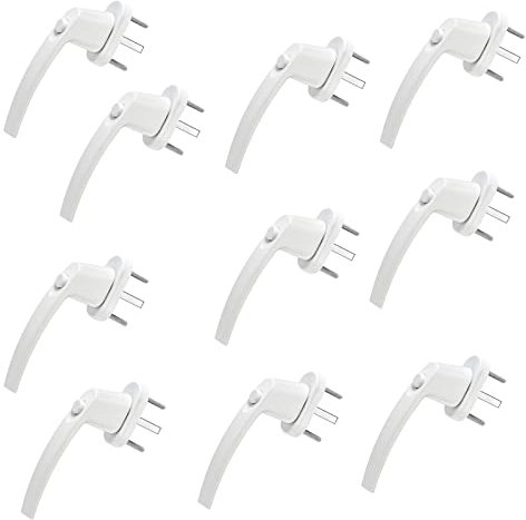 SOTECH 10 x Fenstergriffe CALISTO (151 x 28,5 x 62 mm) weiß mit 45° Raster Aluminium Fenster-Griffe verriegelbar über Druckknopf