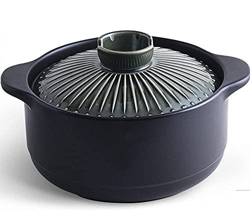 Pentola in Terracotta Pentola con Doppio Manico Coperchio Zuppiera Pura Casseruola Rotonda in Ceramica Pentola in Terracotta Pentola di Terracotta Pentole in ceramica-3L (3L)