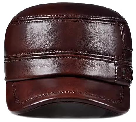 ZMNKH Military Cap Herren Army Cap Leder Basecap Vintage Sports Outdoor Kappe Schirmmütze Baseballmütze Ledermütze