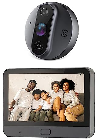 Smart Tuya 1080P WiFi Campanello per Porte Spioncino Telecamera In Plastica da 4,3 Pollici PIR FHD Campanello per Porte Intelligente A Infrarossi per Alexa Google