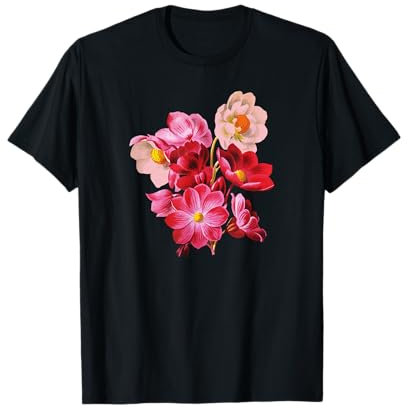 Cute Red Begonias flower houseplant floral girl T-Shirt